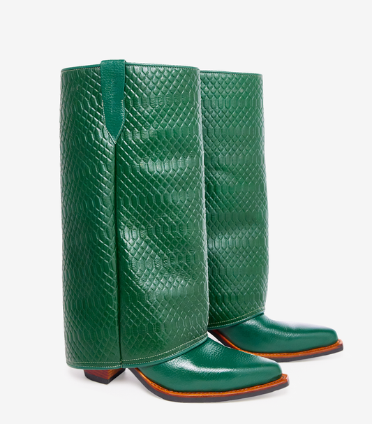 Loza Texture Green Boots