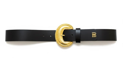 BLACK BELT WITH GOLDEN BUCKLE