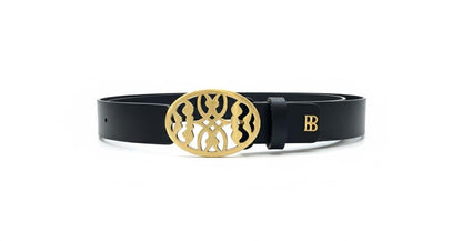 BLACK BELT WITH GOLDEN BUCKLE